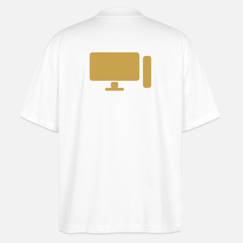 Minimal PC Setup Icon – Gamer Design - Stanley/Stella Oversized Unisex Bio T-Shirt Blaster 2.0 - Weiß