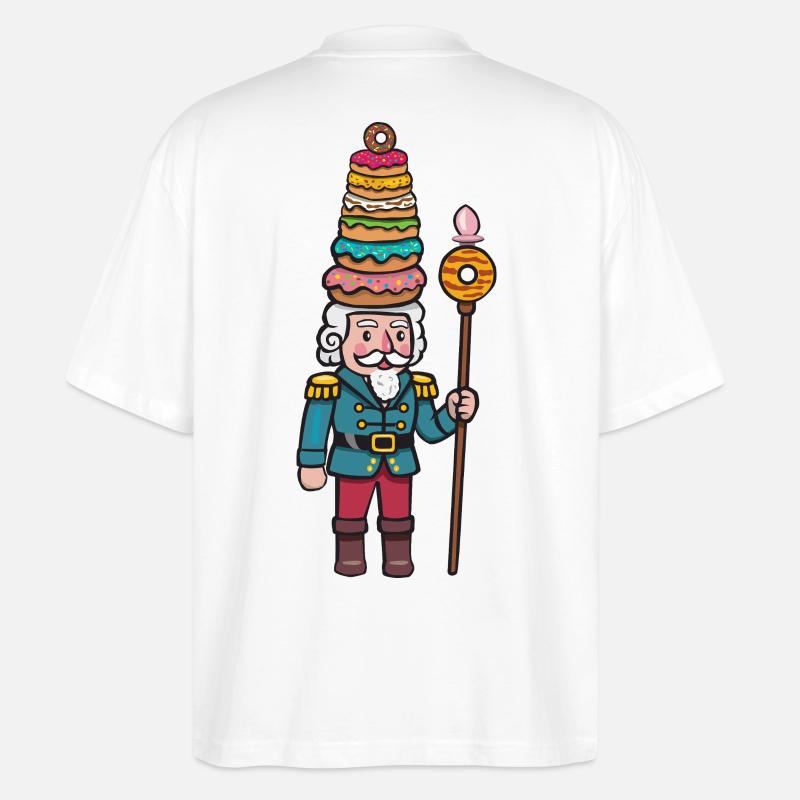 donut cracker nutcracker - Stanley/Stella Oversized Unisex Organic T-shirt Blaster 2.0 - white