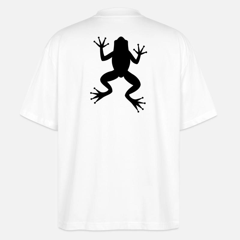 Frog toad tree frog silhouette - Stanley/Stella Oversized Unisex Organic T-shirt Blaster 2.0 - white