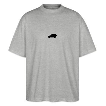 G-Klasse - Stanley/Stella Oversized Unisex Bio T-Shirt Blaster 2.0 - Grau meliert - Vorne - Alina (178cm) & Michal (187cm)