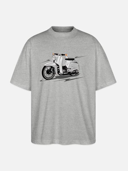 Simson Schwalbe KR51 Roller - Stanley/Stella Oversized Unisex Bio T-Shirt Blaster 2.0 - Grau meliert