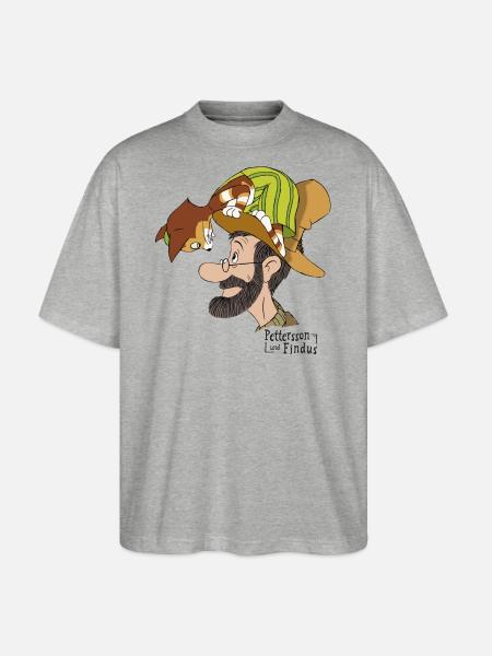 Pettersson Und Findus Unterhalten Sich - Stanley/Stella Oversized Unisex Bio T-Shirt Blaster 2.0 - Grau meliert