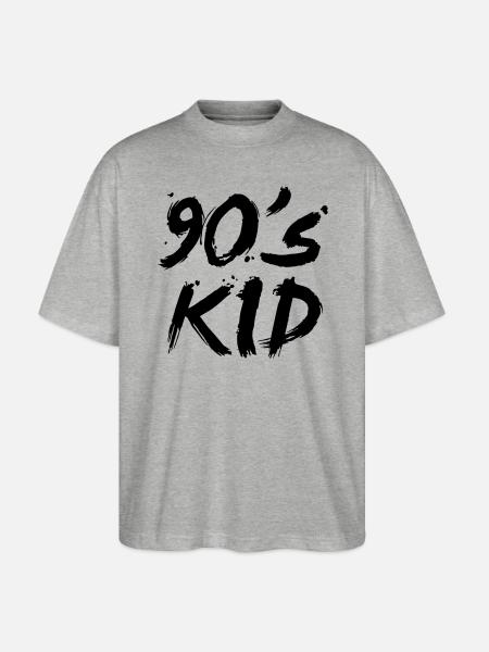 90s kid - Stanley/Stella Oversized Unisex Bio T-Shirt Blaster 2.0 - Grau meliert