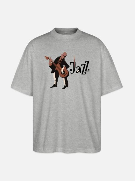 Jazzgitarrist - Stanley/Stella Oversized Unisex Bio T-Shirt Blaster 2.0 - Grau meliert