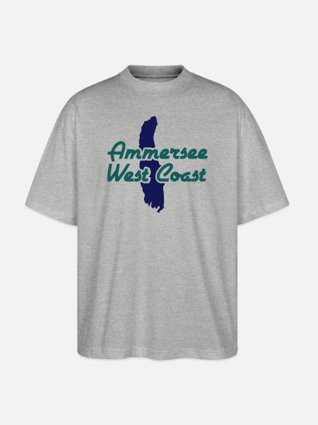 Ammersee West Coast 2 - Stanley/Stella Oversized Unisex Bio T-Shirt Blaster 2.0 - Grau meliert
