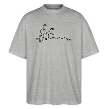thc - Stanley/Stella Oversized Unisex Bio T-Shirt Blaster 2.0 - Grau meliert - Vorne - Alina (178cm) & Michal (187cm)