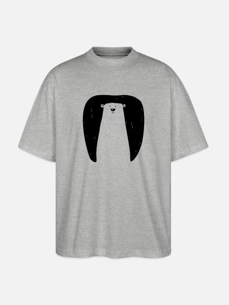 Bär in Höhle - Stanley/Stella Oversized Unisex Bio T-Shirt Blaster 2.0 - Grau meliert