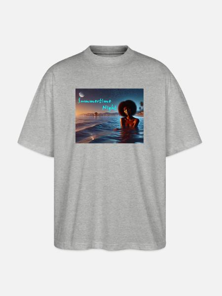 Summertime Night - Stanley/Stella Oversized Unisex Bio T-Shirt Blaster 2.0 - Grau meliert