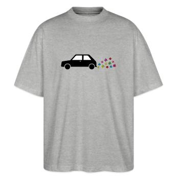 Auto Auspuff - Stanley/Stella Oversized Unisex Bio T-Shirt Blaster 2.0 - Grau meliert - Vorne - Alina (178cm) & Michal (187cm)