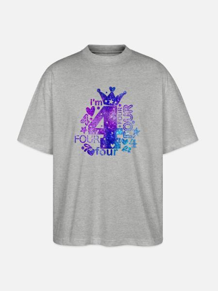 I'm 4 - Stanley/Stella Oversized Unisex Bio T-Shirt Blaster 2.0 - Grau meliert