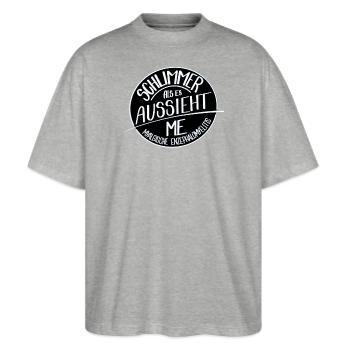 Schlimmer als es aussieht, ME - Stanley/Stella Oversized Unisex Bio T-Shirt Blaster 2.0 - Grau meliert - Vorne - Alina (178cm) & Michal (187cm)
