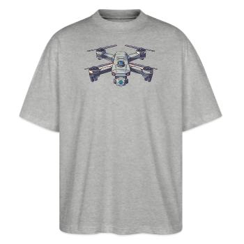 Mir Reicht's Ich Geh Drohne Fliegen Drohnen Pilot - Stanley/Stella Oversized Unisex Bio T-Shirt Blaster 2.0 - Grau meliert - Vorne - Alina (178cm) & Michal (187cm)