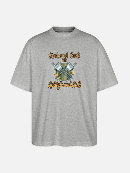 Spätzle und Soß - Stanley/Stella Oversized Unisex Bio T-Shirt Blaster 2.0 - Grau meliert