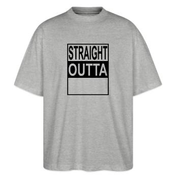 Straight outta Template - Stanley/Stella Oversized Unisex Bio T-Shirt Blaster 2.0 - Grau meliert - Vorne - Alina (178cm) & Michal (187cm)