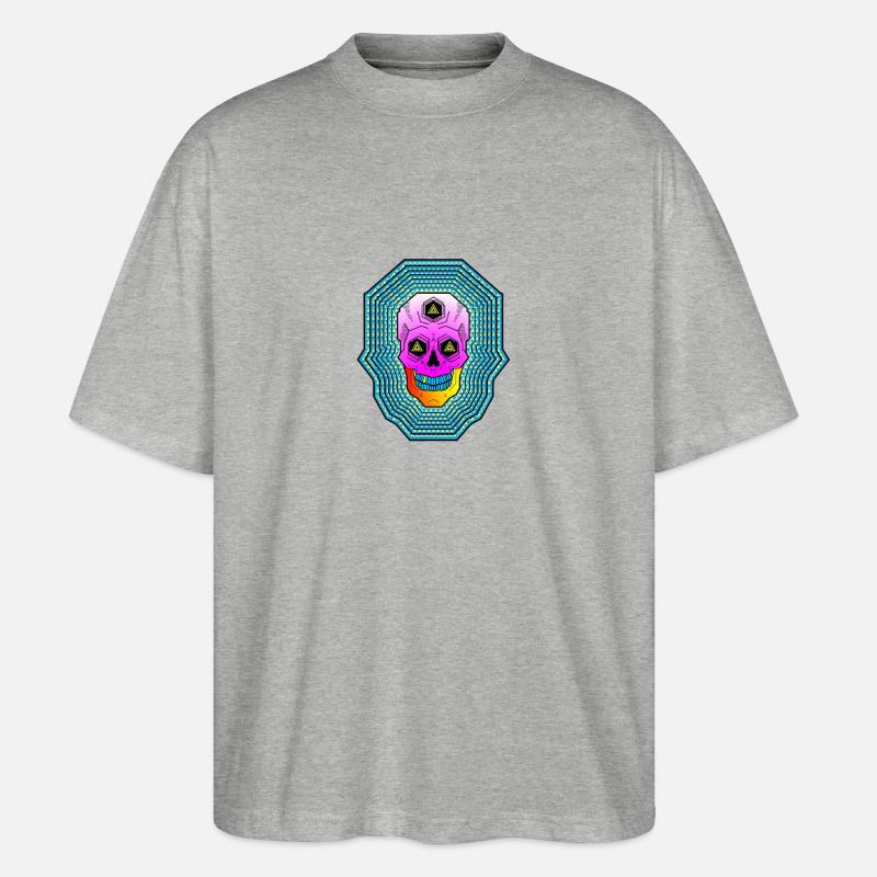 HypnoSkull - Stanley/Stella Oversized Unisex Bio T-Shirt Blaster 2.0 - Grau meliert