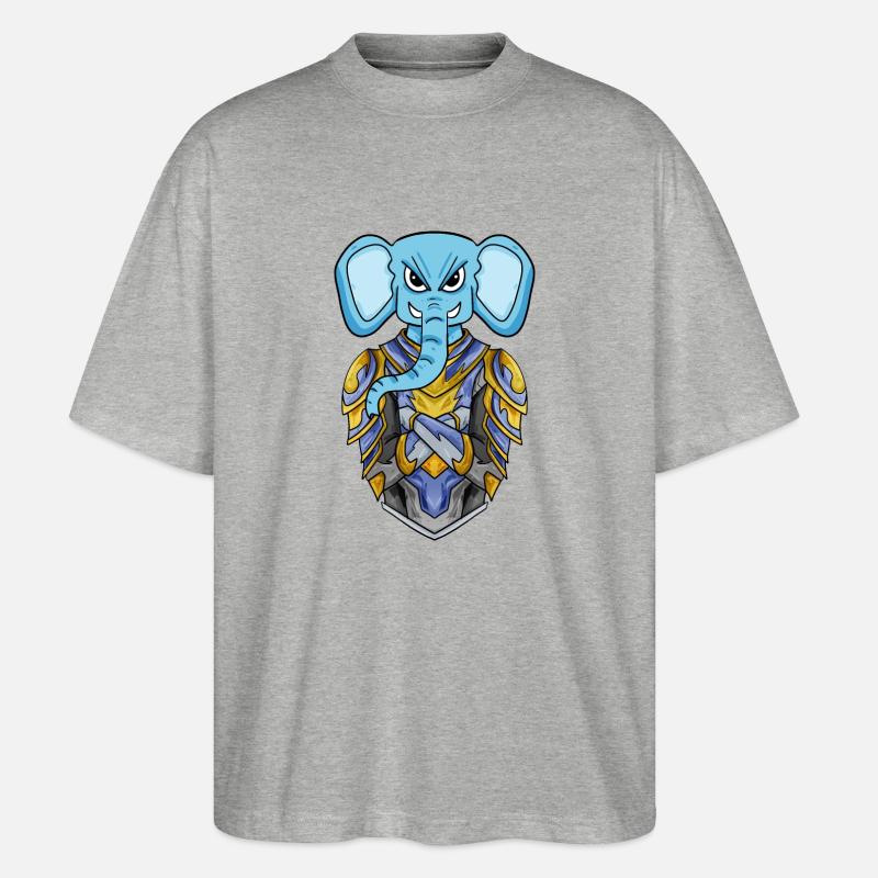 Ritter Elefant cool - Stanley/Stella Oversized Unisex Bio T-Shirt Blaster 2.0 - Grau meliert
