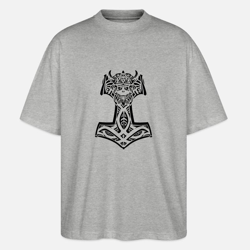 Thors Hammer - Stanley/Stella Oversized Unisex Bio T-Shirt Blaster 2.0 - Grau meliert