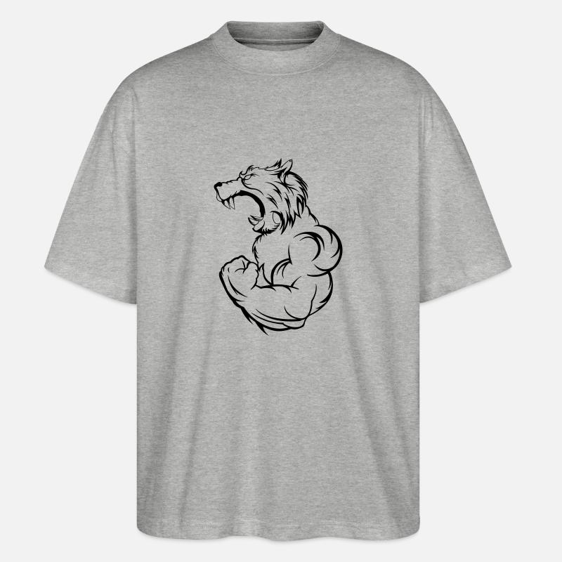 wolf_beast - Stanley/Stella Oversized Unisex Bio T-Shirt Blaster 2.0 - Grau meliert