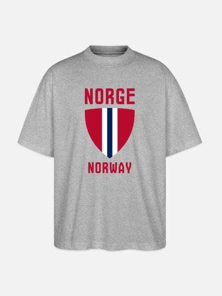 Norge - Norway - Stanley/Stella Oversized Unisex Organic T-shirt Blaster 2.0 - heather grey