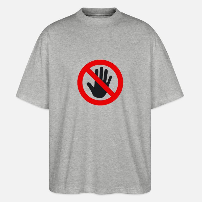 anfassen verboten - Stanley/Stella Oversized Unisex Bio T-Shirt Blaster 2.0 - Grau meliert