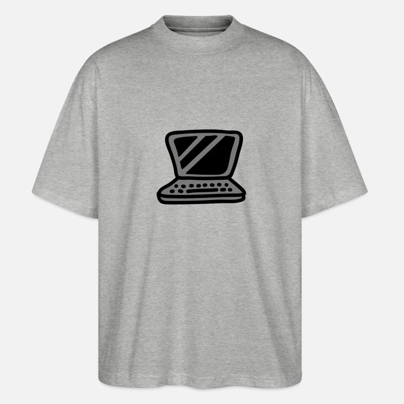 Laptop - Stanley/Stella Oversized Unisex Bio T-Shirt Blaster 2.0 - Grau meliert