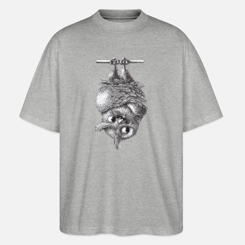Vampire Owl - Dracula Owl - T-shirt bio Blaster 2.0 coupe oversize Stanley/Stella Unisexe - gris chiné