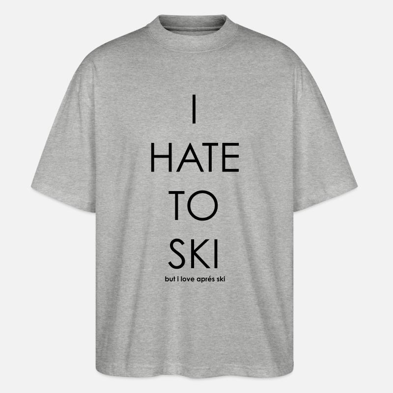 I Hate To Ski - Stanley/Stella Oversized Unisex Bio T-Shirt Blaster 2.0 - Grau meliert