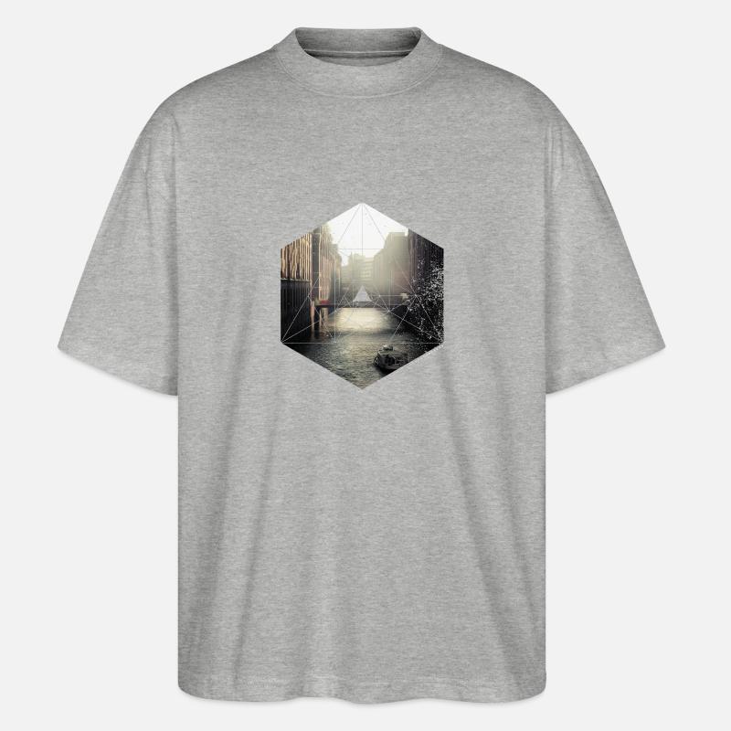 Solid Hamburg Romance - Stanley/Stella Oversized Unisex Organic T-shirt Blaster 2.0 - heather grey