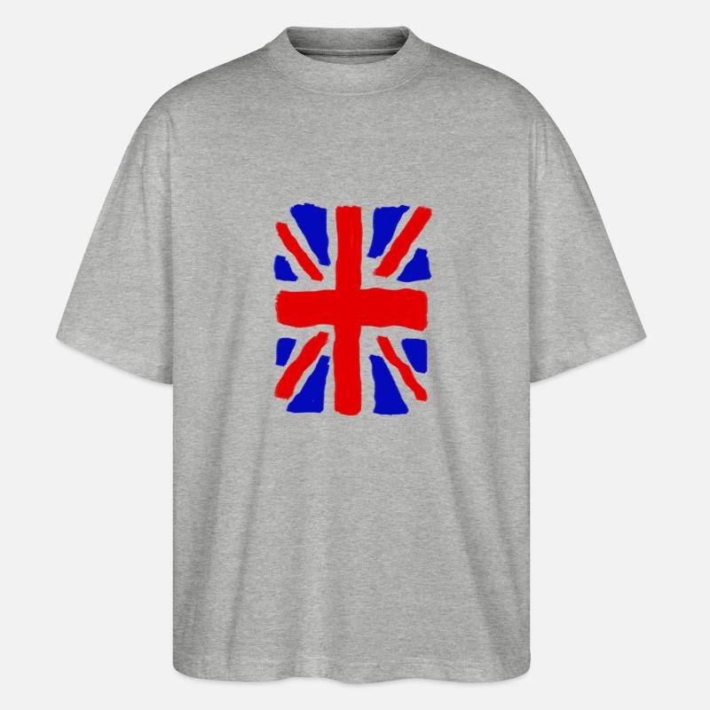 Union Jack - Stanley/Stella Oversized Unisex Organic T-shirt Blaster 2.0 - heather grey