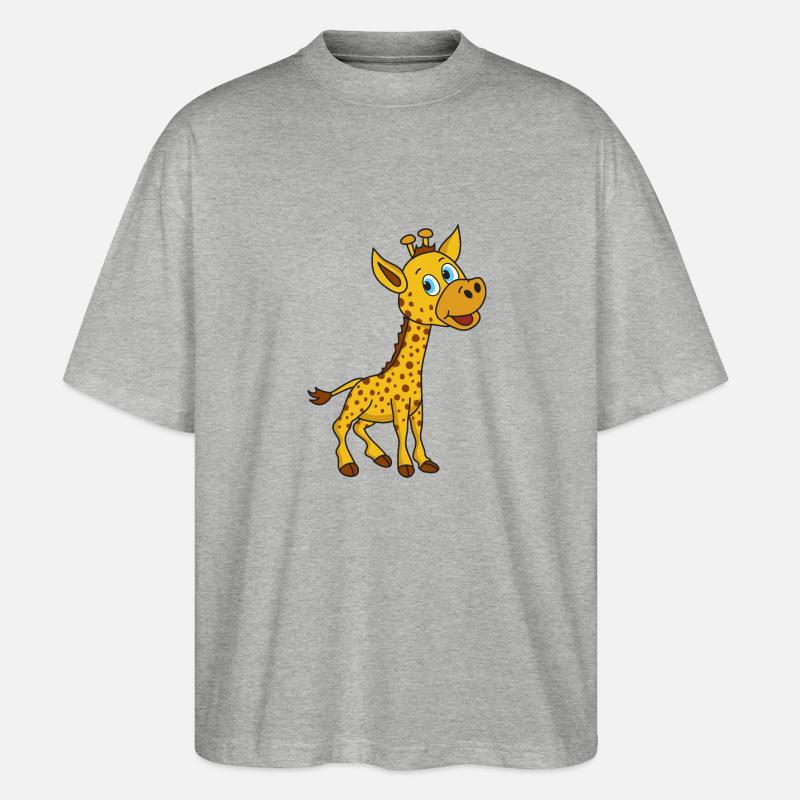 Giraffe - Stanley/Stella Oversized Unisex Bio T-Shirt Blaster 2.0 - Grau meliert