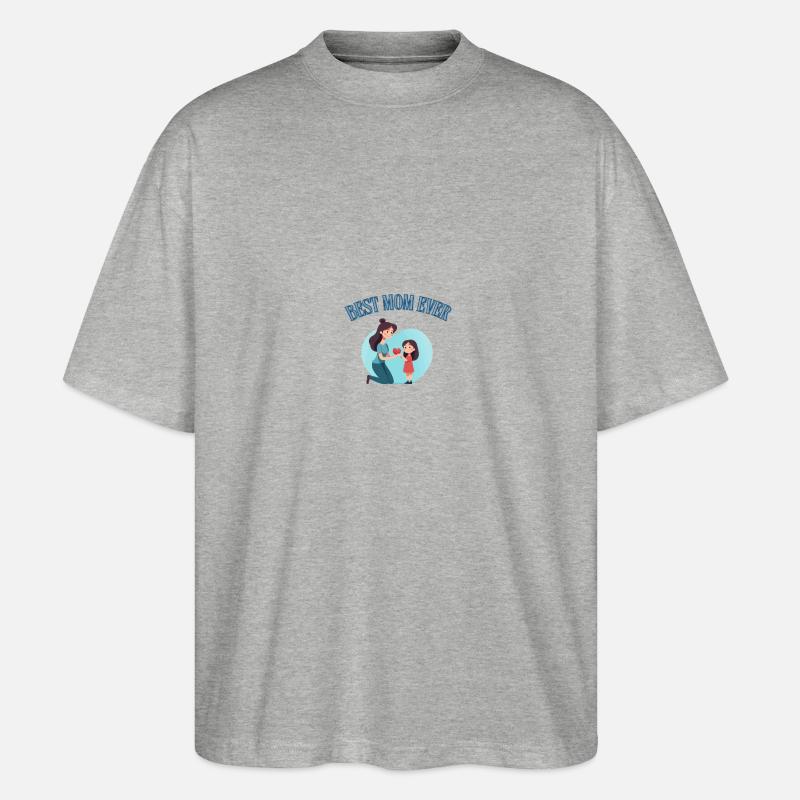 Beste Mama - Stanley/Stella Oversized Unisex Bio T-Shirt Blaster 2.0 - Grau meliert