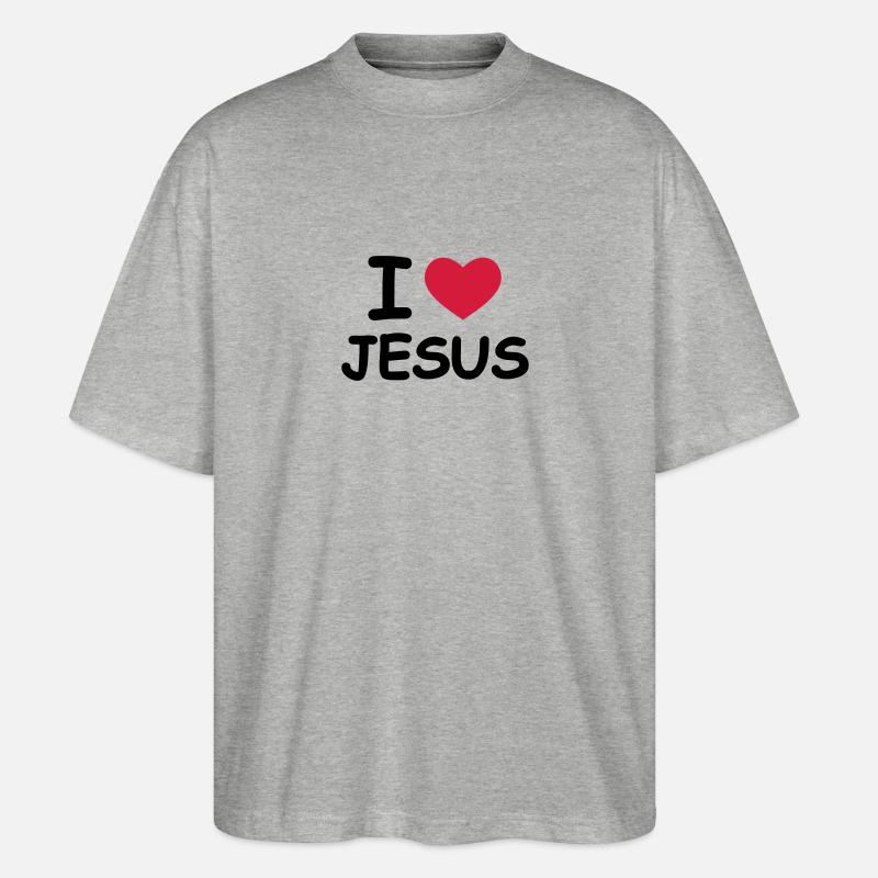 I Love Jesus - T-shirt bio Blaster 2.0 coupe oversize Stanley/Stella Unisexe - gris chiné