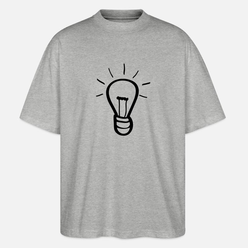 Light bulb idea - Stanley/Stella Oversized Unisex Organic T-shirt Blaster 2.0 - heather grey