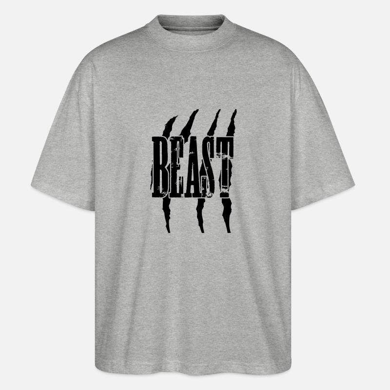beast - Stanley/Stella Oversized Unisex Bio T-Shirt Blaster 2.0 - Grau meliert