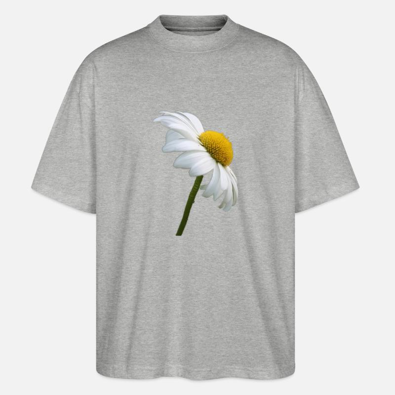 Margerite Gänseblume - Stanley/Stella Oversized Unisex Bio T-Shirt Blaster 2.0 - Grau meliert
