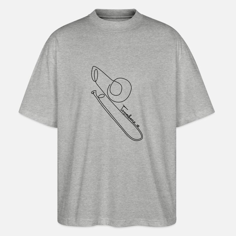 one line trombone - Stanley/Stella Oversized Unisex Bio T-Shirt Blaster 2.0 - Grau meliert