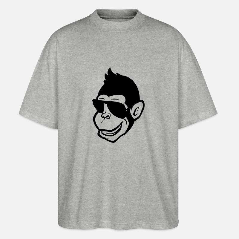 monkey cool comic - Stanley/Stella Oversized Unisex Bio T-Shirt Blaster 2.0 - Grau meliert