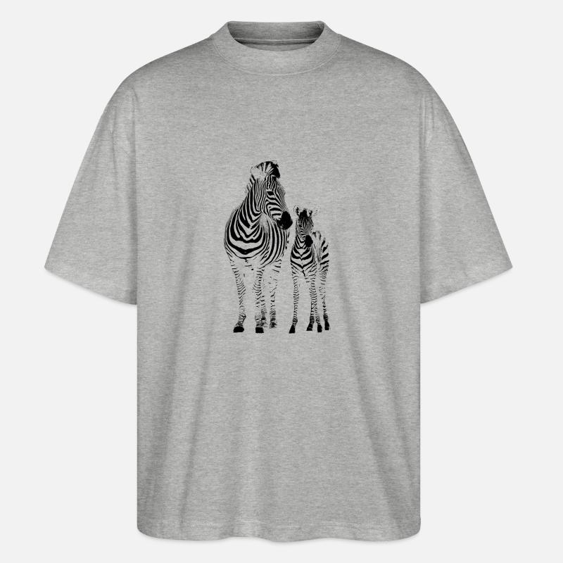 zebra - Stanley/Stella Oversized Unisex Bio T-Shirt Blaster 2.0 - Grau meliert