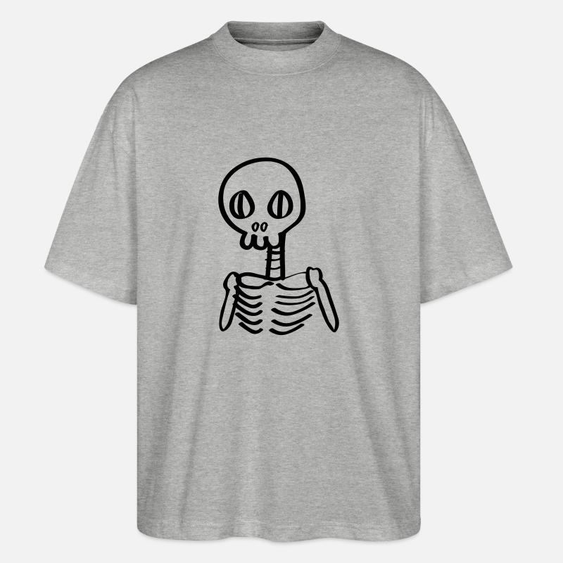 squelette squelette Halloween Comic - T-shirt bio Blaster 2.0 coupe oversize Stanley/Stella Unisexe - gris chiné