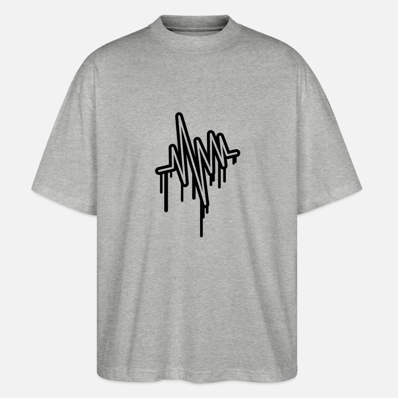 wave_pulse_grunge_u1 - T-shirt bio Blaster 2.0 coupe oversize Stanley/Stella Unisexe - gris chiné