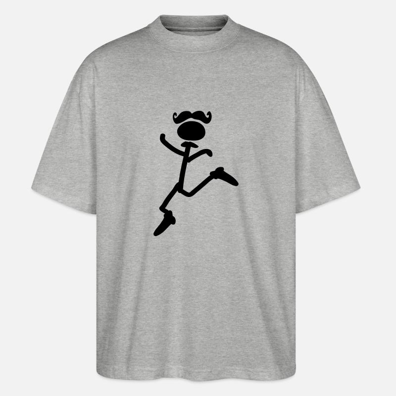 Lustige Haar Junge Tänzer - Stanley/Stella Oversized Unisex Bio T-Shirt Blaster 2.0 - Grau meliert
