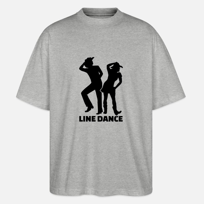 Line dance - Stanley/Stella Oversized Unisex Organic T-shirt Blaster 2.0 - heather grey