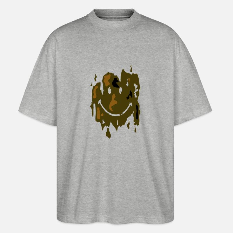 Smiley Mud - Stanley/Stella Oversized Unisex Bio T-Shirt Blaster 2.0 - Grau meliert