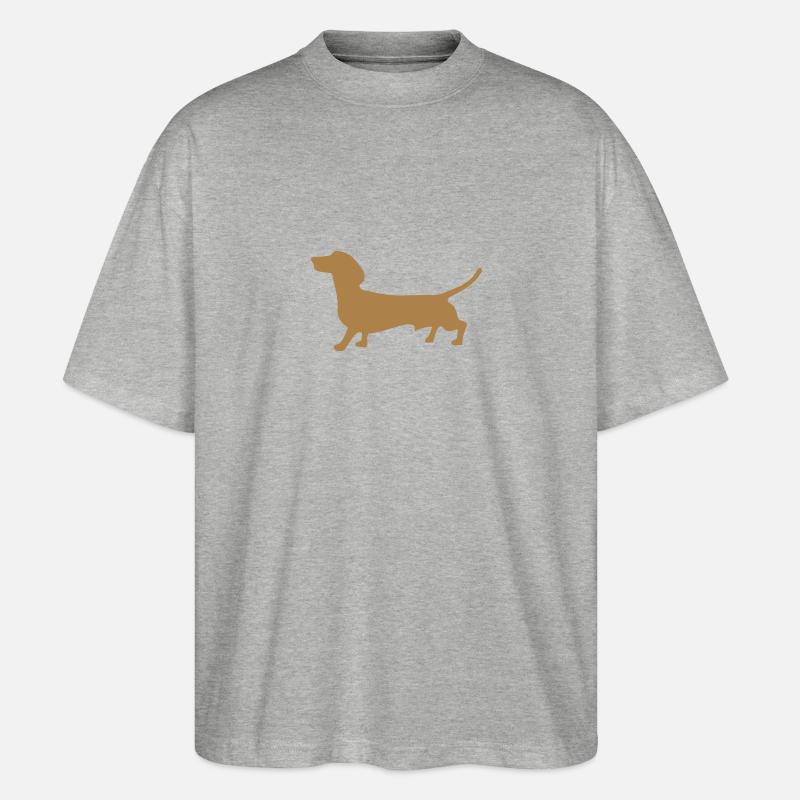 dackel - Stanley/Stella Oversized Unisex Bio T-Shirt Blaster 2.0 - Grau meliert
