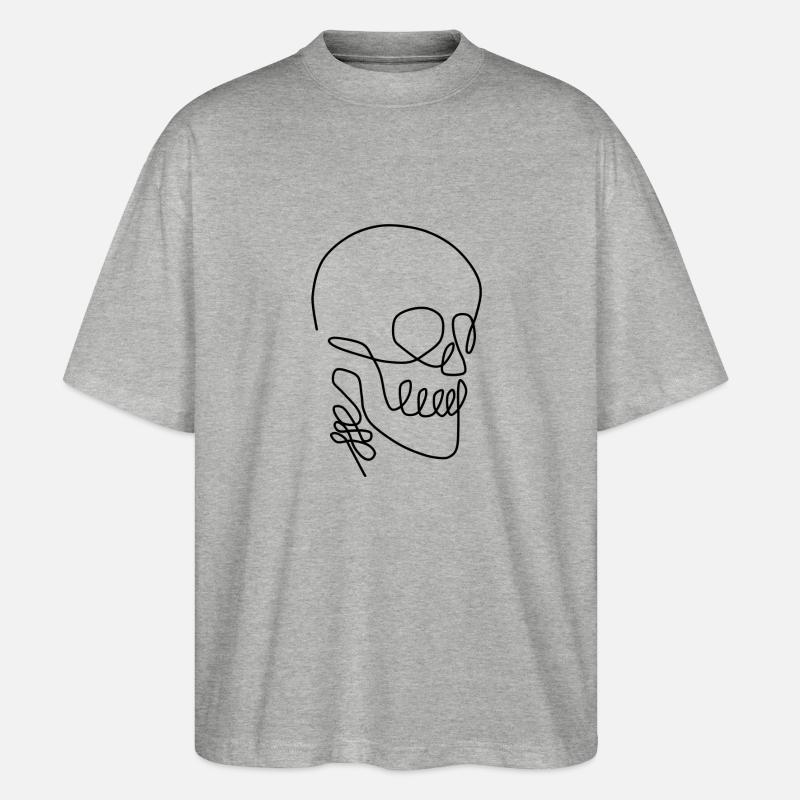 Schädel - Stanley/Stella Oversized Unisex Bio T-Shirt Blaster 2.0 - Grau meliert
