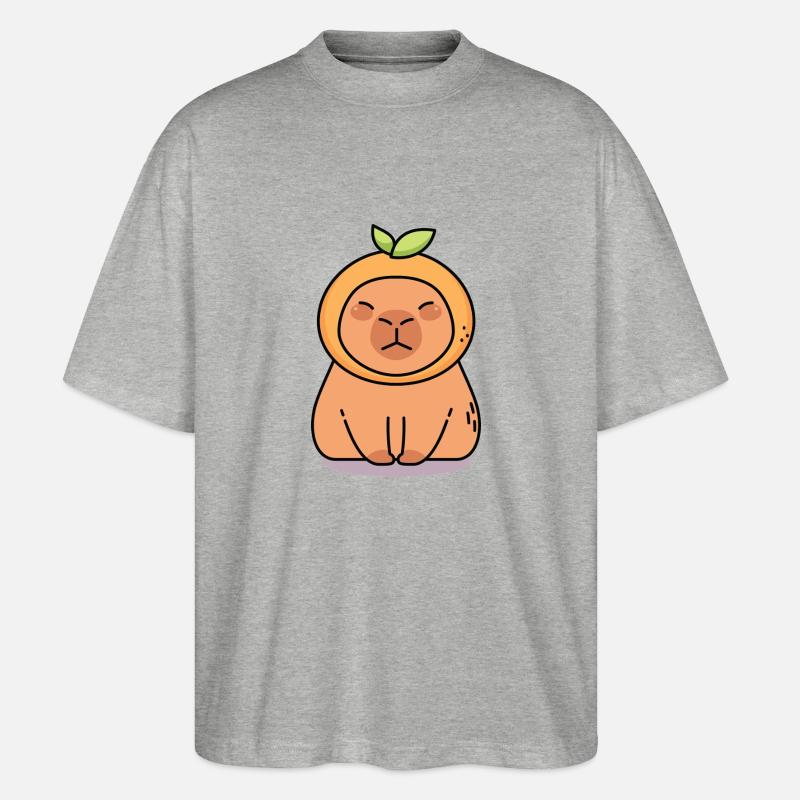 Capybara Kawaii - Stanley/Stella Oversized Unisex Bio T-Shirt Blaster 2.0 - Grau meliert