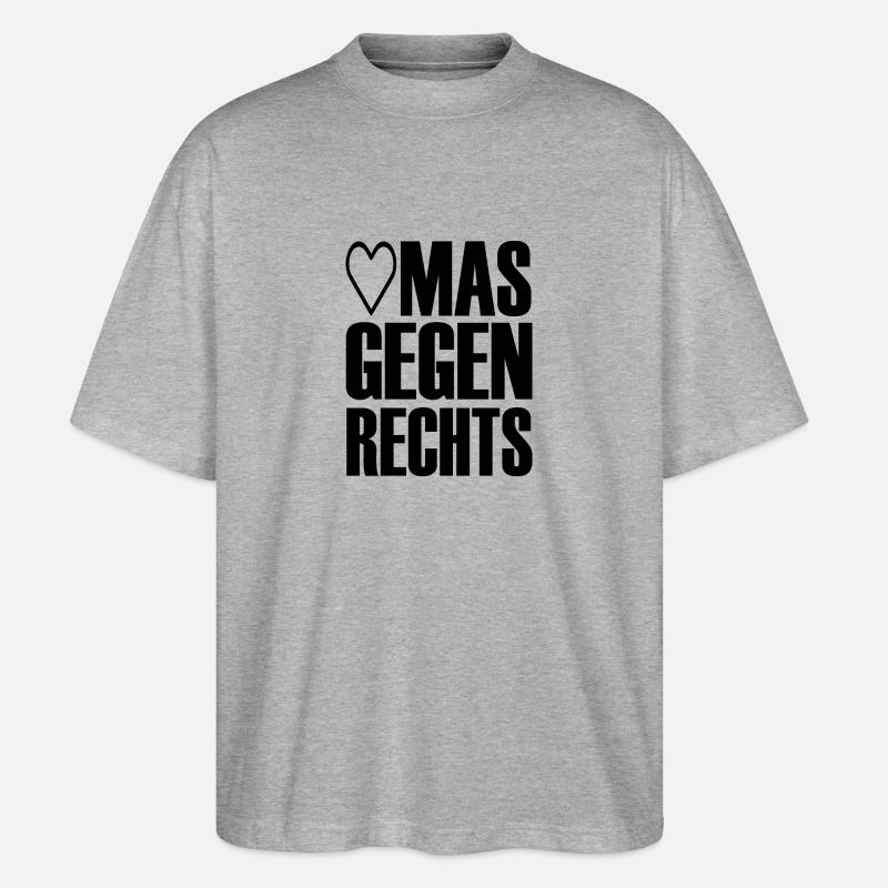 omas gegen rechts - Stanley/Stella Oversized Unisex Bio T-Shirt Blaster 2.0 - Grau meliert