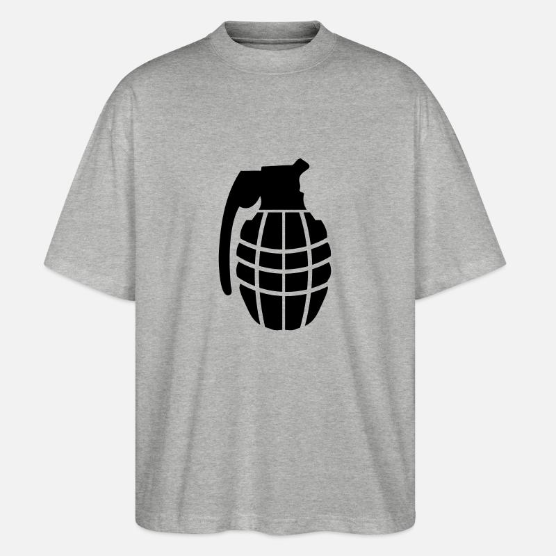 handgranate granate - Stanley/Stella Oversized Unisex Bio T-Shirt Blaster 2.0 - Grau meliert