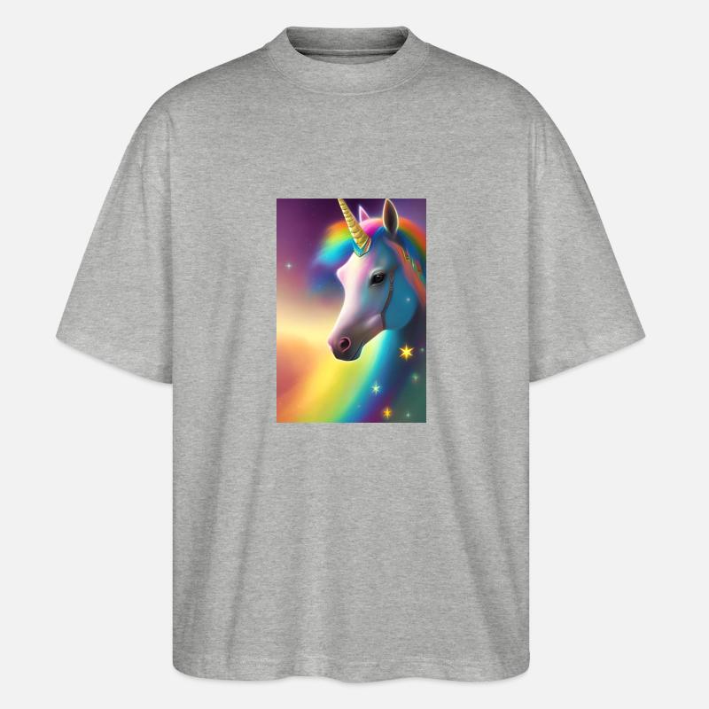 Yksisarvinen - Stanley/Stella Blaster 2.0 Unisex Oversized Luomu T-paita - harmaasävyinen