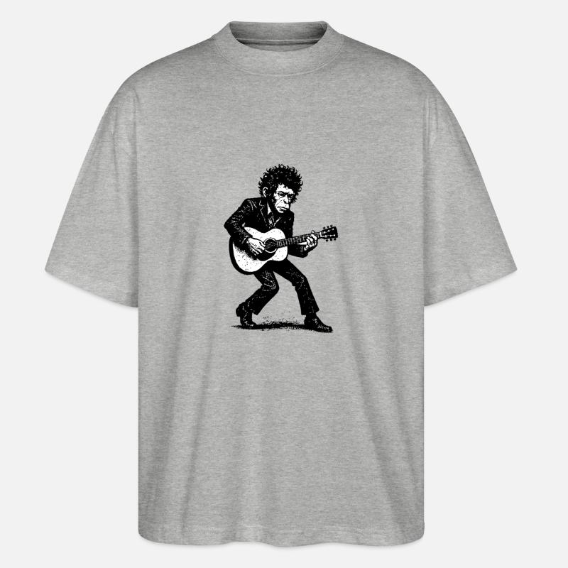 Auteur-compositeur-interprète | Le Singe Danseur - T-shirt bio Blaster 2.0 coupe oversize Stanley/Stella Unisexe - gris chiné